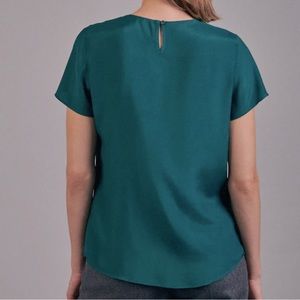 Vintage 80's Top Boxy Green Short Sleeves Oversized Shape Bright